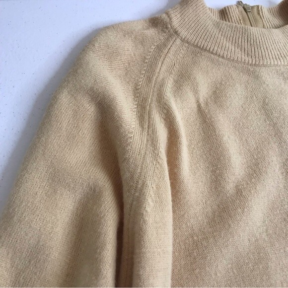 Vintage Hampshire Studio Mock Turtleneck Zip Back Sweater Yellow Gold Women PM - Picture 3 of 11